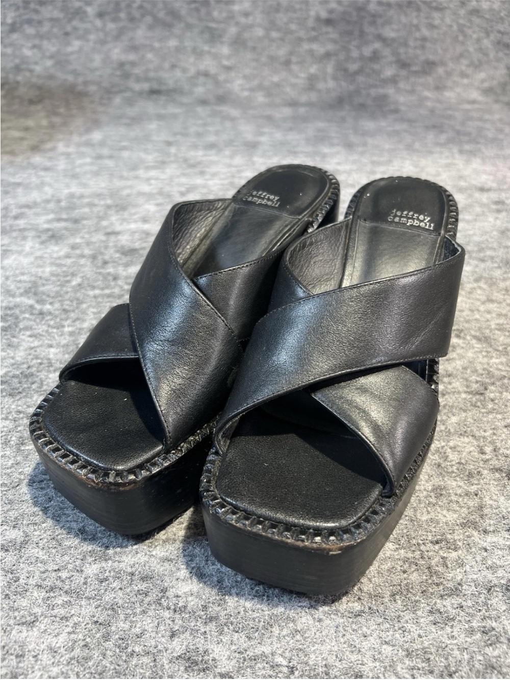 jeffrey campbell sandals heels wedge size 7 goth Y2k style